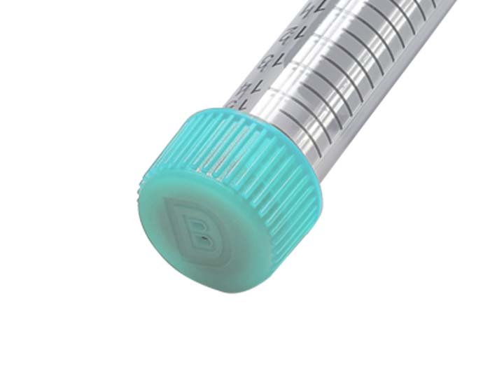 蓋子帶有透氣孔且帶丁基膠塞，用于連接注射器